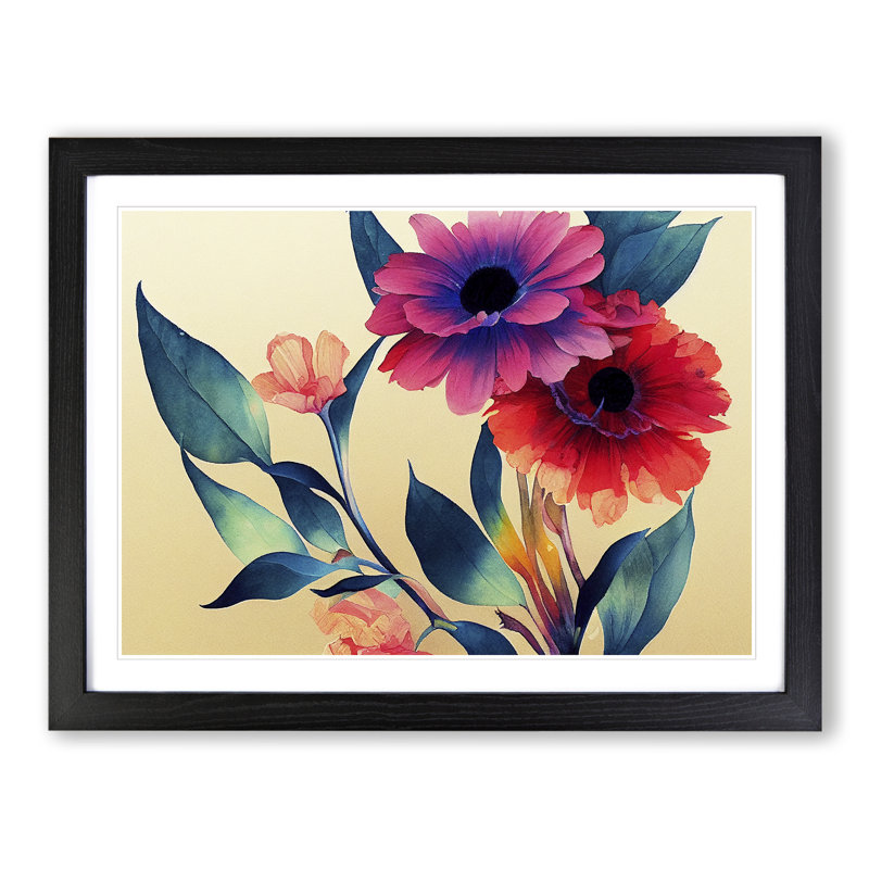 Showstopping Watercolour Flowers - Framed Print