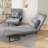 Folding Sofa Bed 5-In-1 Convertible Chair - 5-Position Adjustable Backrest With Pillow, Space-Saving Sleeper For Living Room, Bedroom & Office (Grey)-1614465824