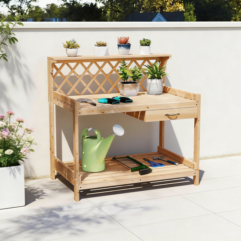 Manufactured Wood Potting Bench, Natural