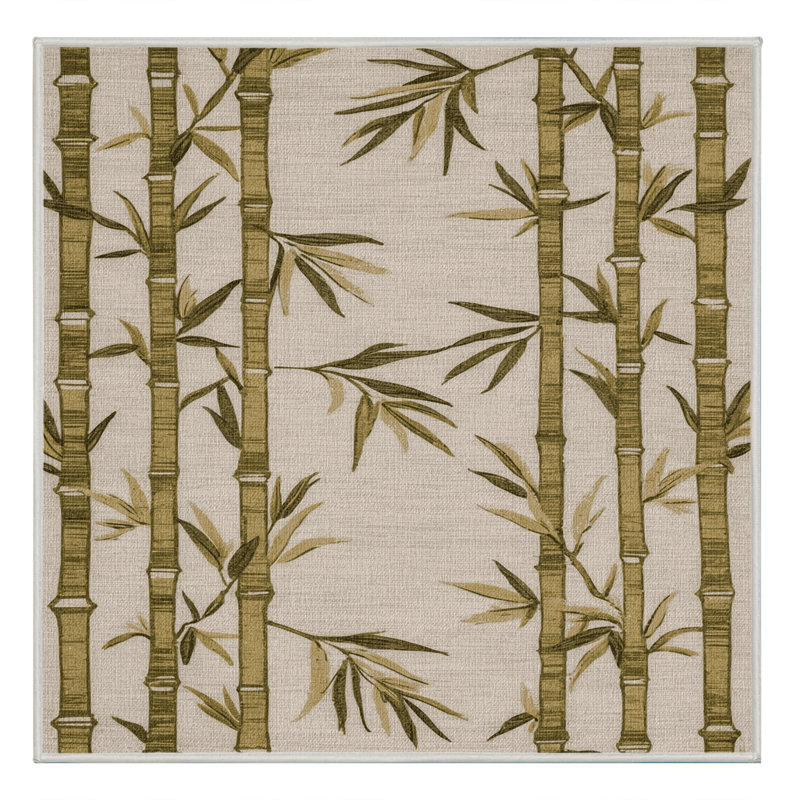 Machine Washable Botanical Beige Area Rug