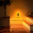 2 Pack Black Amber Modern Square Night Light With Sliding Dimmer