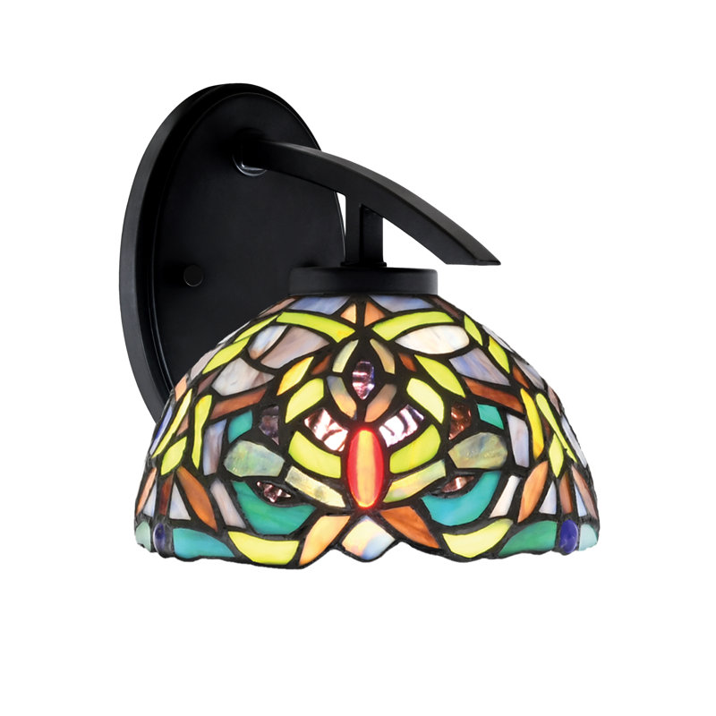 Applique murale kurve en verre graphite avec finition en verre, Noir mat