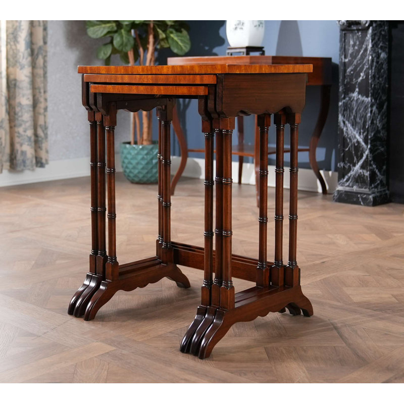 Ensemble de 3 tables gigognes ovales incrustées