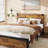 Queen Bed Frame, Platform Queen Size Bed Frame With Wood Headboard, Metal Queen Bed Frame With Under Bed Storage And Support Legs, Noise Free, No Box Spring Needed, Easy Assembly-Rustic Brown