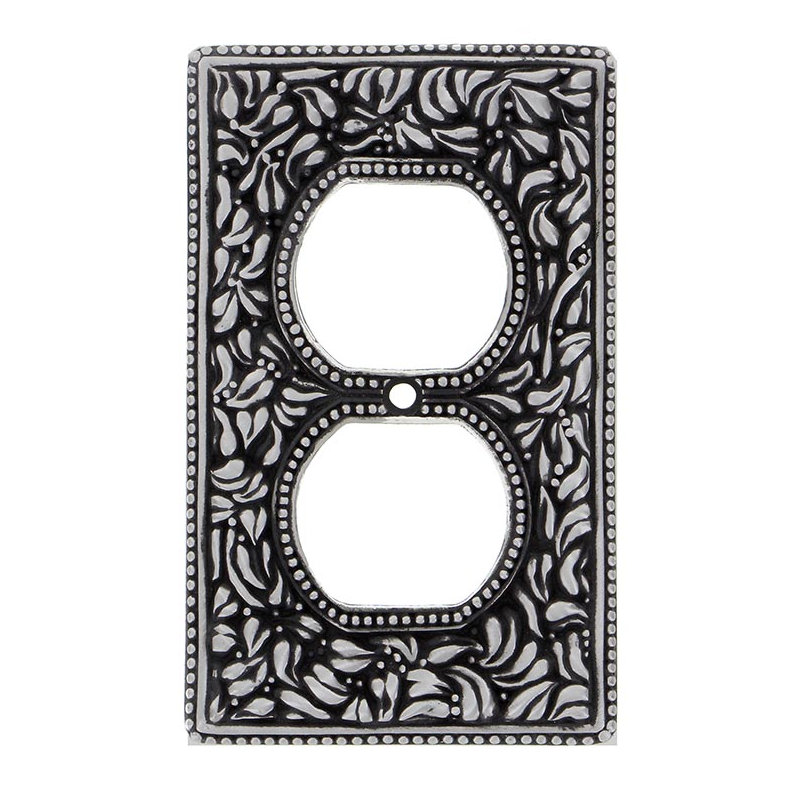 San Michele 1-Gang Duplex Outlet Wall Plate, Antique Nickel