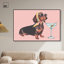 "Martini Doxie", reproduction d'art acrylique encadrée par Art Remedy, cadre blanc, 54 x 36-1770670451-1770670455