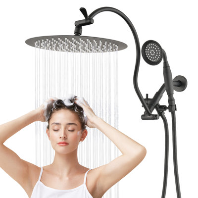 Pomme de douche à pluie 12 "avec bras d'extension réglable 16"