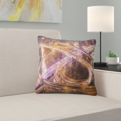 Beautiful Shanghai Traffic - Cityscape Printed Pillow