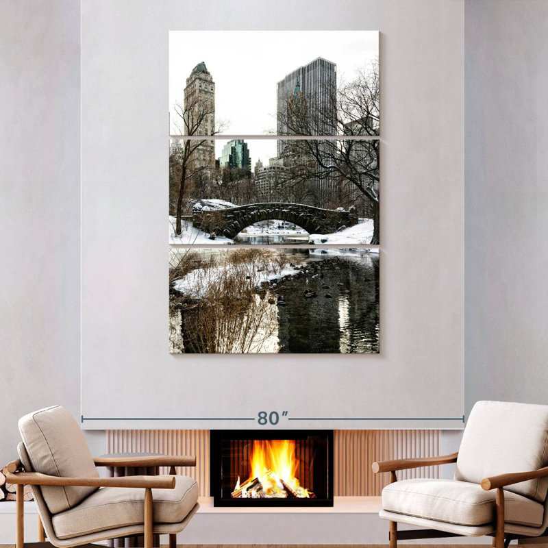 Masam, New York - Central Park Under Snow I, H 74 po x l 48 po