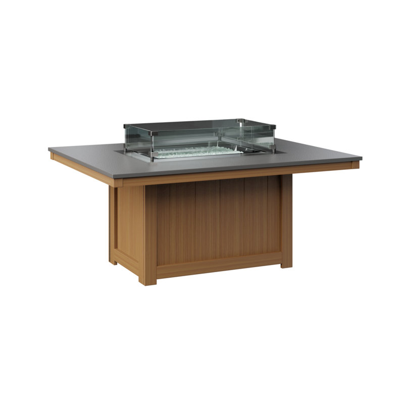 Foyer de table rectangulaire Berlin Gardens Donoma, Acier inoxydable martelé avec base en teck nature