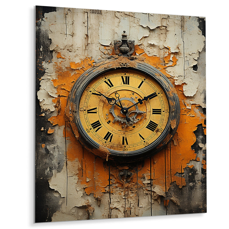 Horloge industrielle chic II - Montres, reproduction d'art sur métal, H 20 po x l 12 po x P 1 po