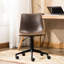Fauteuil pneumatique pivotant à 360 degrés antique brun - siège en similicuir, revêtement confortable, structure en acier noir mat