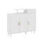 Armoire à chaussures élégante avec tablettes réglables, portes arquées et tiroir-1116809308