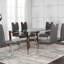  Table de salle à manger rectangulaire Sklar 63 po x 35 po Sklar | Pieds droits en acier inoxydable poli | 4 à 6 places assises | Mobilier de cuisine contemporain et moderne