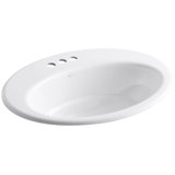 Thoreau Metal Oval Drop-In Bathroom Sink with Overflow