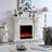 Ivory White Landscape Electric Fireplace With Decoration and Heating-119603336-108191633