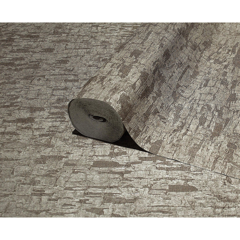 Papier peint embossé Cork, Marron clair