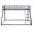 Metal Floor Bunk Bed, Twin XL over Queen, Black
