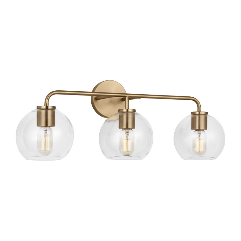 Childerley 3 - Light Dimmable Vanity Light, Satin Brass, Clear