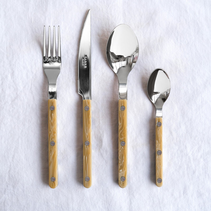 Bistrot Horn 4 - Piece Stainless Steel Flatware Set - Service for 1
