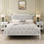 Cadre de lit très grand blanc antique avec tête de lit luxueuse, bois massif, sans sommier, pour créer une chambre sereine magnifique-825757641-825757643