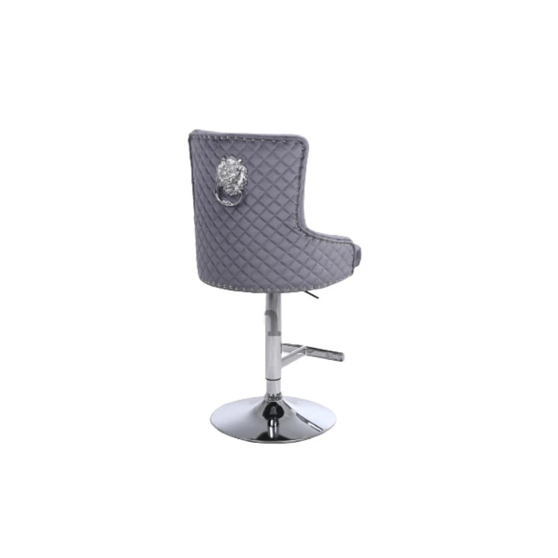 Laguna Swivel Upholstered Adjustable Height Counter Stool with Metal Frame, Light Grey