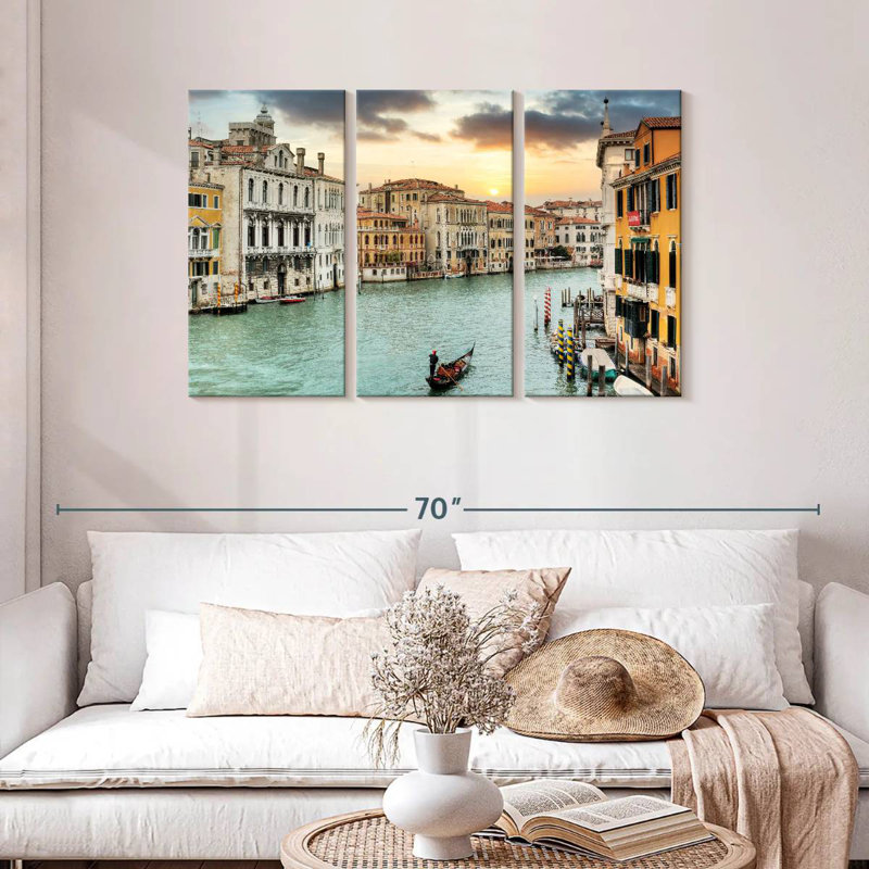 Sebbie Gran Canal Vista au crépuscule, H 28 po x l 45 po