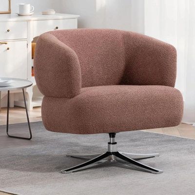 Fauteuil demi-tonneau rembourré pivotant à 360 °
