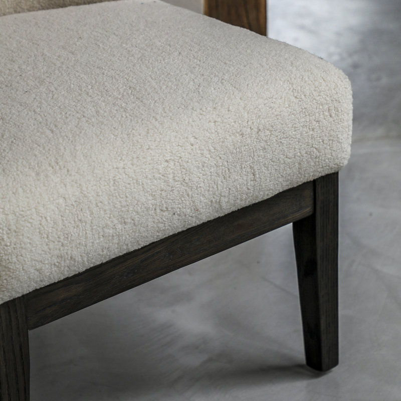 Mathusha Upholstered Side Chair, Dark Grey, Vanilla