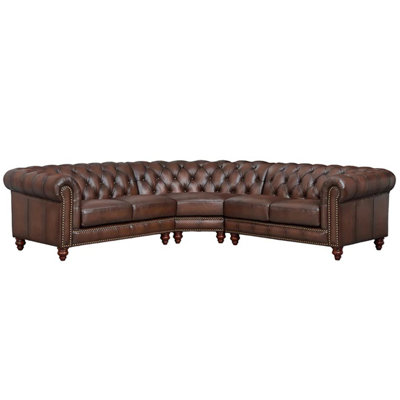 Alton Bay Leather L-Shaped Sectional Symmetrical