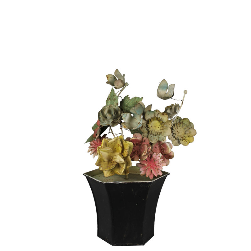 Plante décorative, métal - roses