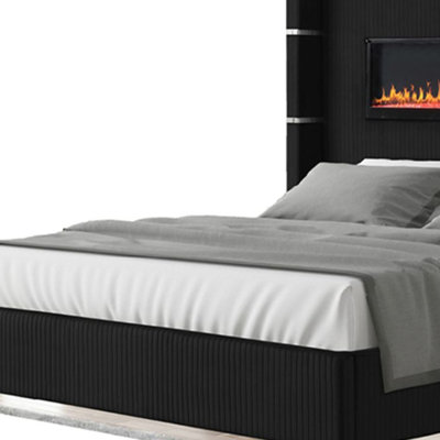 Ashray Upholstered Wingback Bed