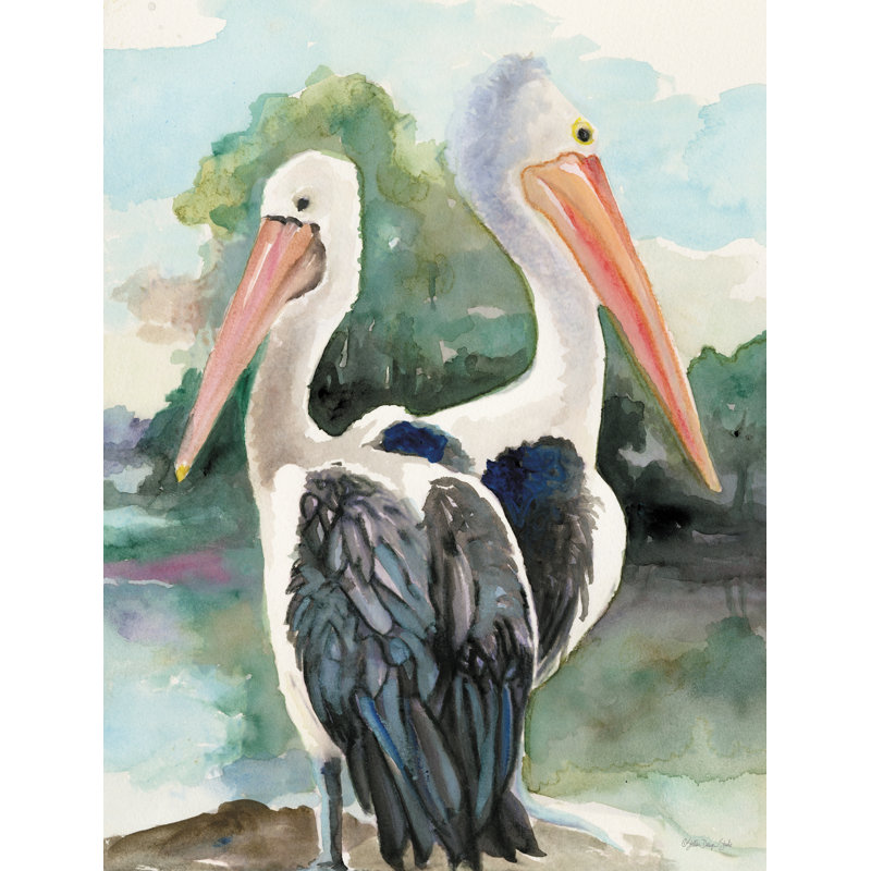 «Pelicans By The Bay 2», reproduction sur toile, H 30 po x l 20 po