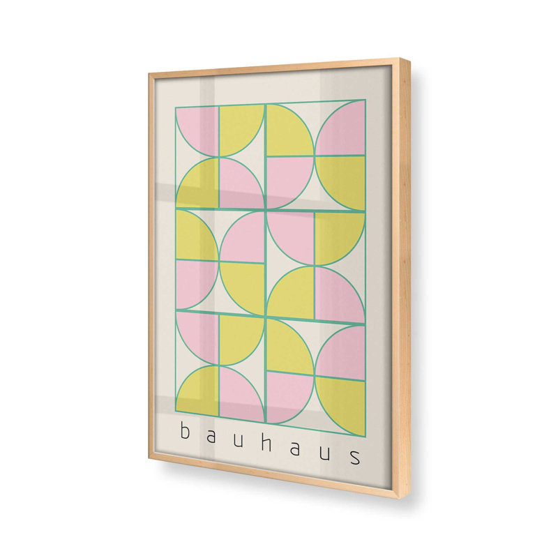 «Bauhaus Pastel Play» par Looks Printables, Papier encadré érable brut, H 25 po x l 19 po x P 1,25 po