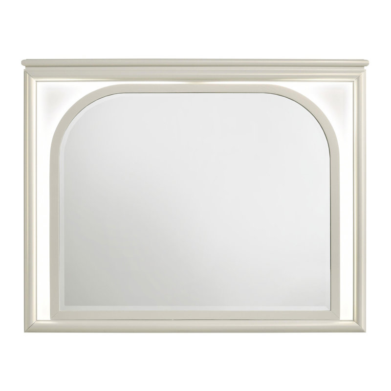 Miroir à DEL pour commode blanc perle