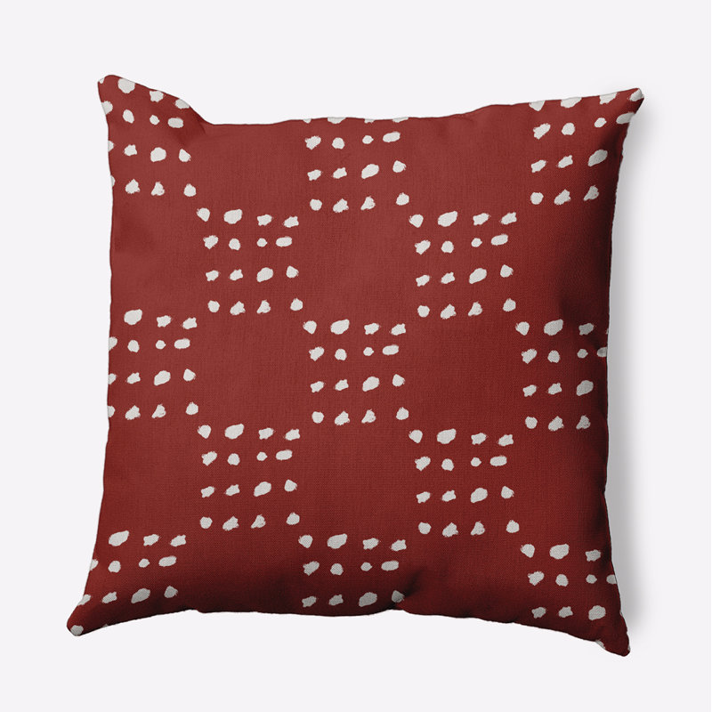 Coussin décoratif à pois, 16 po x 16 po, Érable rouge