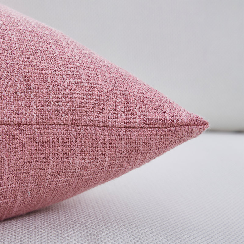 Ensemble de 2 taies d'oreiller carrées Linen Texture, 20 po x 20 po, Rose