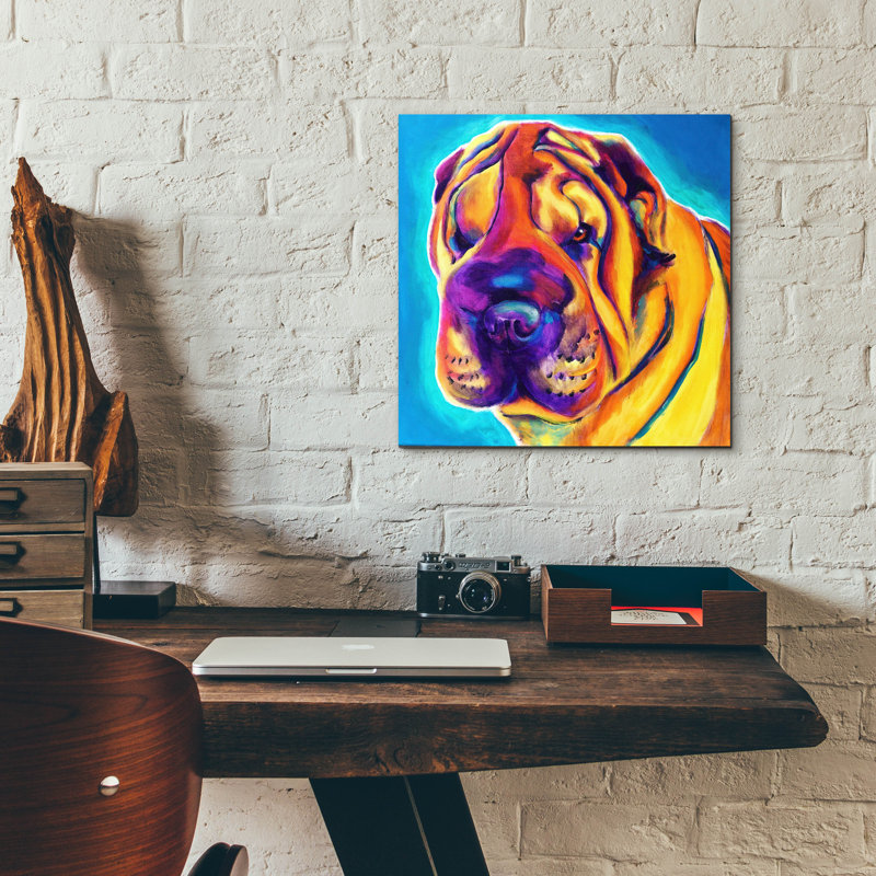 «Sharpei - Big Man» par Dawg Painter, H 12 po x l 12 po x P 0,13 po
