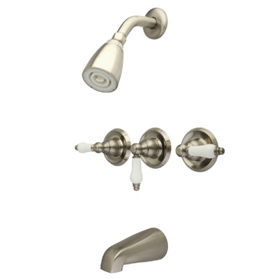 Kingston Brass Victorian Triple-Handle Tub and Shower Faucet