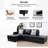 2-piece Black Faux Leather L-shaped Sectional Sofa-94797094