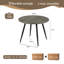 Darcell 100 cm Round Marble-Effect Dining Table with Black Metal Legs-2024136289