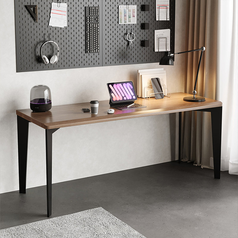 Bureau rectangulaire brun et noir en bois massif, H 29,53 po x l 78,74 po x P 23,62 po