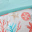 Édredon pour grand lit corail - 7 pièces en coton, imprimé coquillages et coraux, infroissable, entretien facile pour le corail, revers doux-117429497