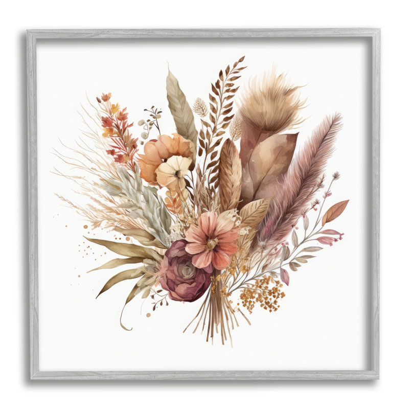 «Mixed Fall Botanicals», art de la giclée encadrée par LSR Design Studio, Estampe numérique Farmhouse