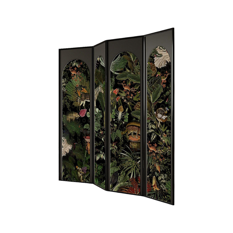 Paravent de salon français en bois massif, 4, 74.8" H x 78.7" W x 1.2" D