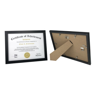 8.5x11 Diploma Frame Certificate Document Frame Set of 3 with High Definition Glass,Picture Frame for Wall and Tabletop Display in Black