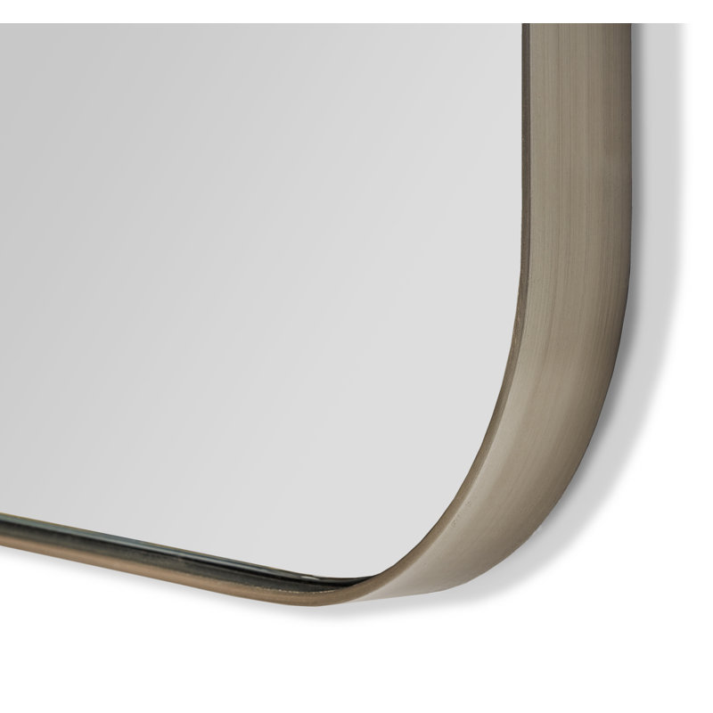 Miroir décoratif biseauté Aalina, 80 po x 42 po, Nickel brossé
