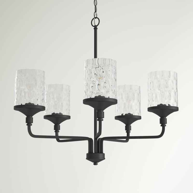 Colton Dimmable Classic / Traditional Chandelier, Matte Black, 5