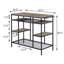 Îlot de cuisine rustique polyvalent avec tablettes ouvertes et fabrication durable
