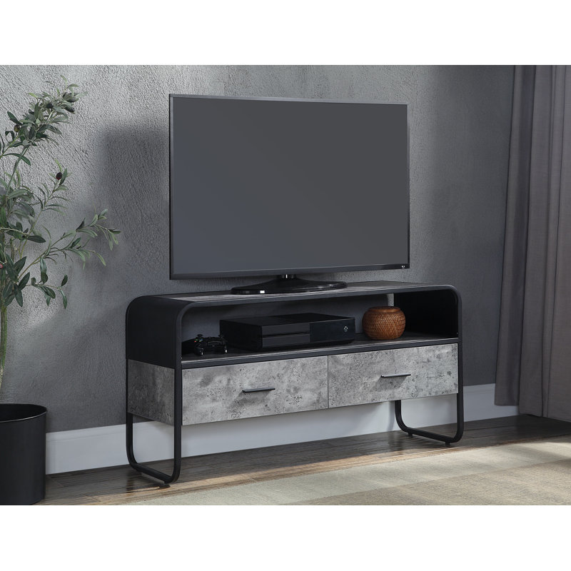 Meuble télé en béton gris et noir | Idée de cadeau
